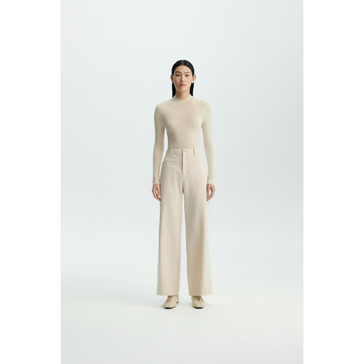 商场同款PURE TOUCH女装26春新款棉混纺牛仔裤微弹白色高腰直筒裤 商品图5