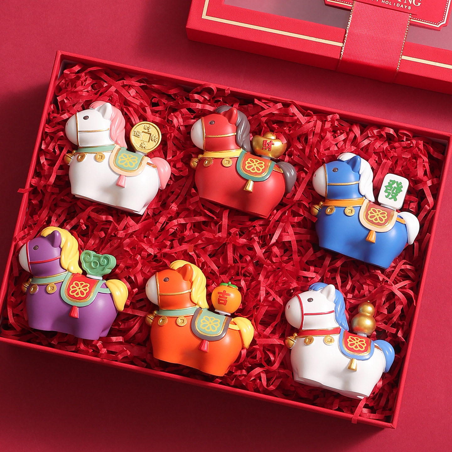 【国潮文物❗️马上有好运小摆件】这波是把福气拿捏住了，天真活泼萌趣横生，选用优质树脂打造，久置不易褪色变形，2026本命年伴手礼招财装饰品新年礼物QQ