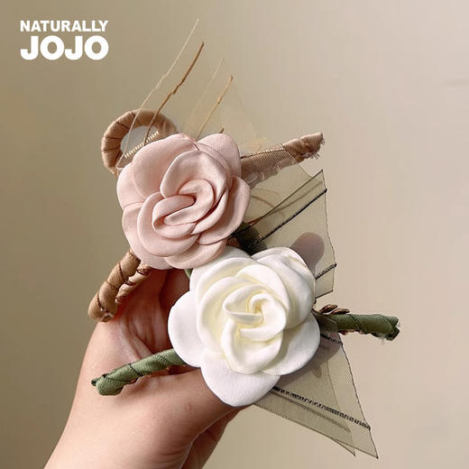 JOJO法式优雅气质精致轻奢蝴蝶结发圈发抓百搭水钻发卡发箍发饰 商品图5