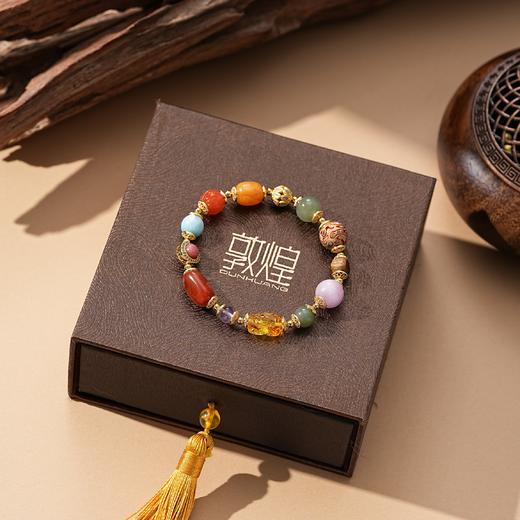 【昭华·南红蜜蜡多宝手串】敦煌福泽小众南红蜜蜡多宝新中式复古单圈手串 商品图4