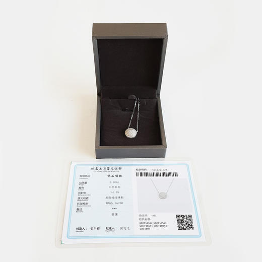 AU750白金简约时尚群镶款钻石吊坠项链12.5*12.5*4.2MM（皆取最大值）链长：44CM（长度可调节） 231225TJ31 商品图1