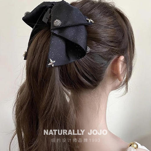 JOJO法式优雅气质精致轻奢蝴蝶结发圈发抓百搭水钻发卡发箍发饰 商品图1