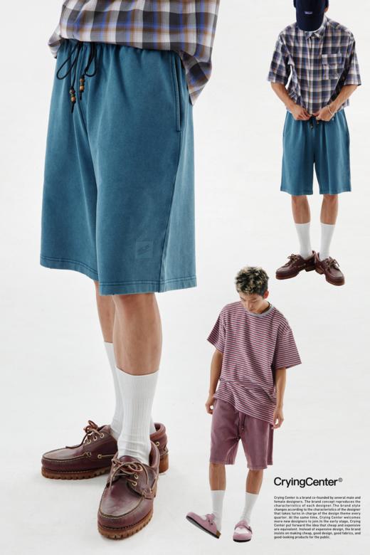 CryingCenter 复古做旧水洗短裤 哭喊中心 商品图5