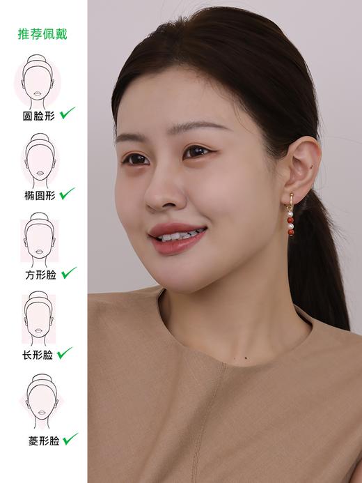 【天猫同款】耳扣款-18K金Akoya南红耳挂 商品图1