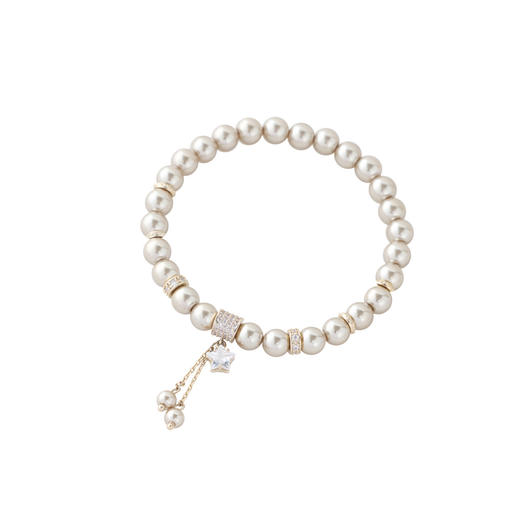 三彩2026新款咖啡金珍珠钻饰手串手链轻奢松弛高级复古优雅简约 商品图3