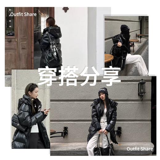 【黑金中长款鹅绒服】90白鹅绒填充  700蓬松度 冬季显瘦 高级感羽绒服 商品图5