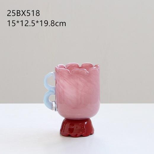 北欧创意单耳直筒彩色玻璃花瓶玄关客厅台面餐桌装饰品鲜花瓶 商品图5