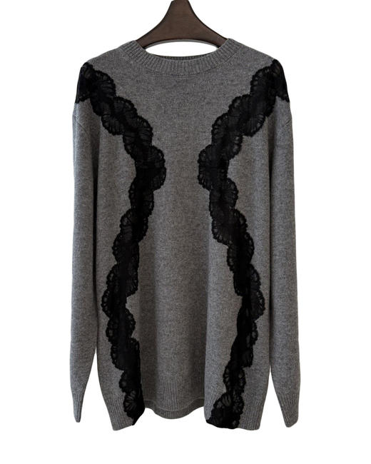 女款羊毛蕾丝拼接针织毛衣hu 商品图0