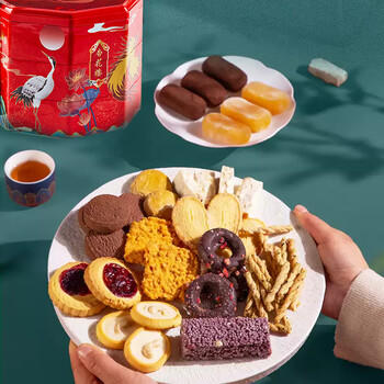 杏花楼糕点心礼盒节日提篮上海送礼品团购福利中华老字号百鸟朝凤1210g /休闲食品 /中式糕点 /中式糕点礼盒 商品图1