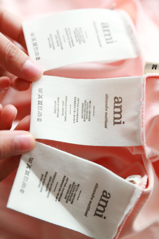 pink字母tee，法式复古设计。正肩宽松全棉粉色情侣款t恤C123158 商品图3