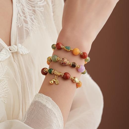 【昭华·南红蜜蜡多宝手串】敦煌福泽小众南红蜜蜡多宝新中式复古单圈手串 商品图0