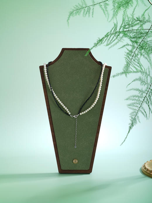 子佩集【墨幻潮汐】银S925珍珠惜王妃项链【SPN1650001】2.2mm黑珠3.5mm珍珠惜王妃14*18mm巴洛克2601 商品图4