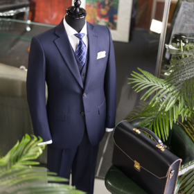 男士全毛款单排两粒扣平驳领西装套装 两色可选