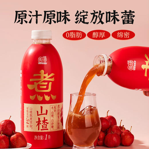 煮山楂山楂汁水果汁大餐解腻饮料原汁草本健康解腻冰镇更爽口1L/350ml 商品图4