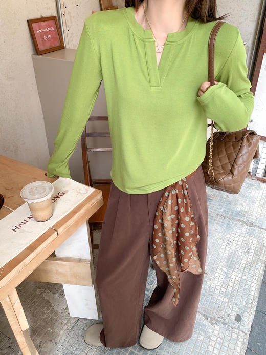 <曾小咸推荐>现货秒杀 ！微信超特价！3色v领长袖T恤 日常109.99 立减50 秒杀59.99！！ 商品图9