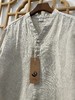 「断码清仓」男士亚麻盘扣中袖衬衫立领上衣DZQC-102 商品缩略图1