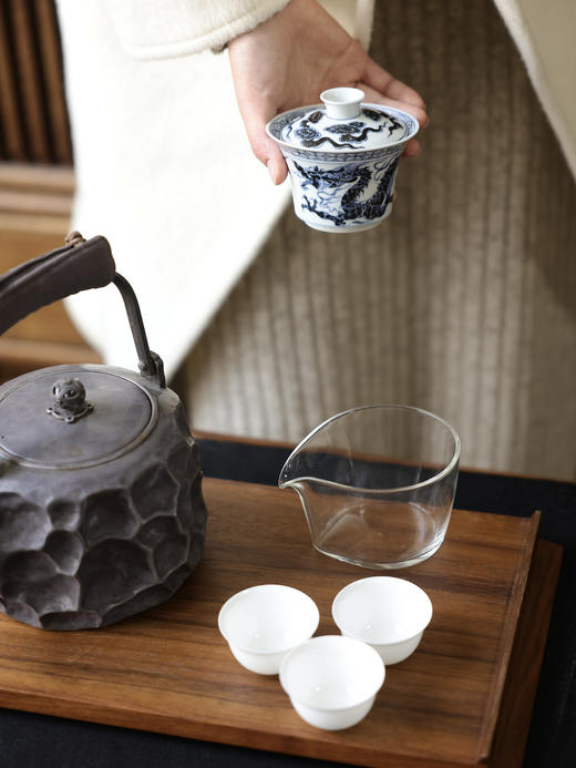 【元岚堂】元青花龙纹马蹄二才盖碗满容约150c 商品图6