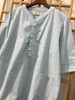 「断码清仓」男女同款棉麻有口袋中式盘扣中袖上衣茶服DZQC-103 商品缩略图4
