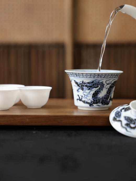 【元岚堂】元青花龙纹马蹄二才盖碗满容约150c 商品图9