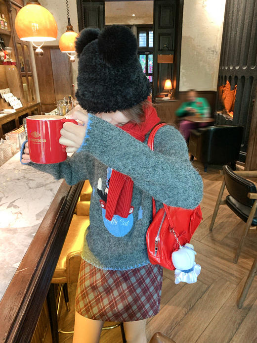 <曾小咸推荐>现货秒杀 ！微信超特价！韩系植绒小猫毛衣 日常199.99 立减110 秒杀89.99！！ 商品图5