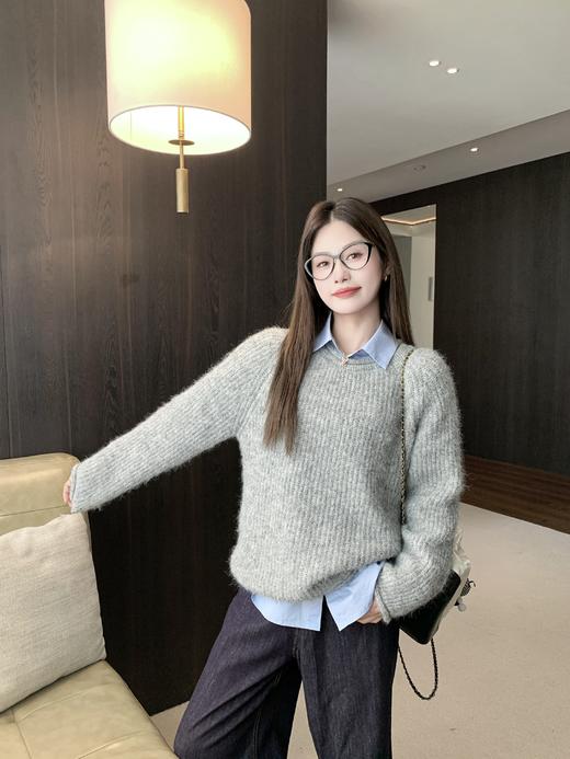 <曾小咸推荐>现货秒杀 ！微信超特价！韩系2色圆领毛衣 日常169.99 立减80 秒杀89.99！！ 商品图12