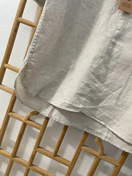 「断码清仓」男士亚麻盘扣中袖衬衫立领上衣DZQC-102 商品图2