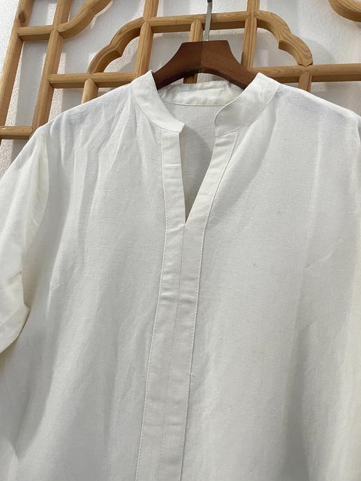 「断码清仓」男士国风新中式棉麻衬衫短袖上衣DZQC-101 商品图1