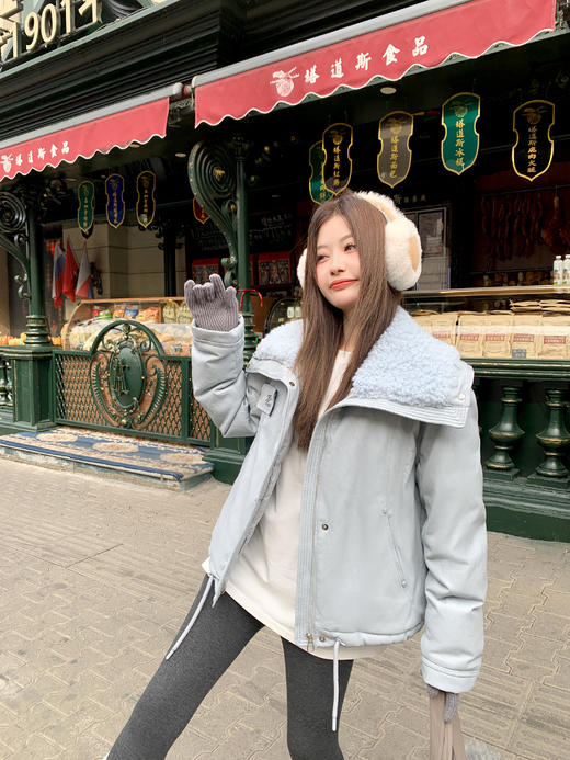 <曾小咸推荐>现货秒杀 ！微信超特价！毛领PU皮保暖羽绒服 日常729.99 立减370 秒杀359.99！！ 商品图8