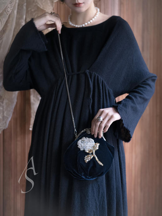 Daniela Gregis 墨蓝色羊绒抽褶连衣裙 商品图3