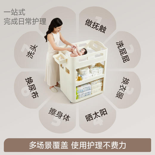 【春日趣玩FUN】mloong曼龙 百变护理台升级款 尿布台多功能洗澡一体护理台新生家用收纳可移动婴儿床 商品图3