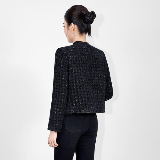 「高货wl」全新升级【铂金会员339/天猫459/差价120】(02228)洛诗琳气质羊毛混纺粗花呢外套2026新款小香风夹棉外套女 商品图1