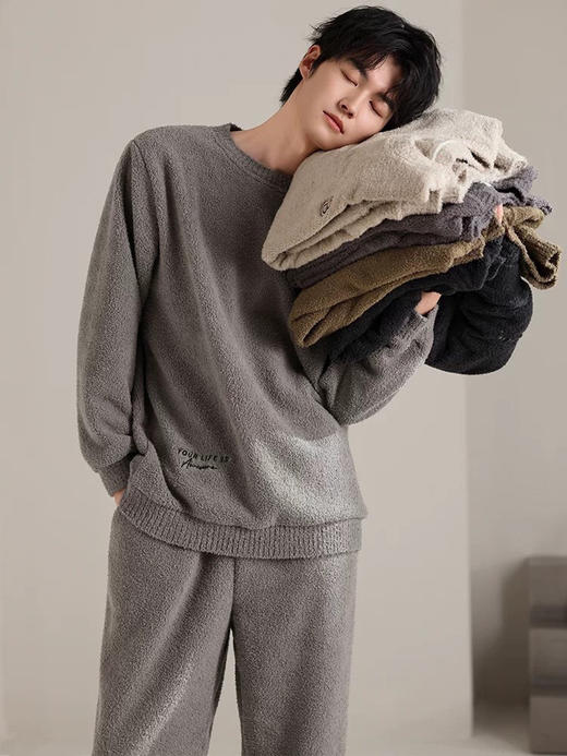 男士加厚半边绒套装 商品图0