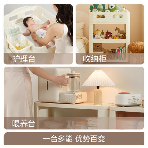 【春日趣玩FUN】mloong曼龙 百变护理台升级款 尿布台多功能洗澡一体护理台新生家用收纳可移动婴儿床 商品图4