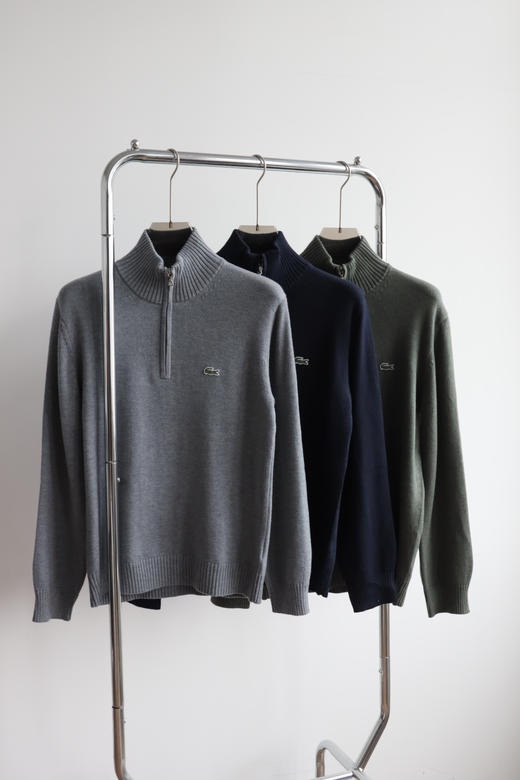 L.A.C 25秋冬 时尚立领羊毛针织衫半拉链毛衣 MY147 商品图4