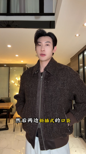 J9158SDSA男士秋冬新款痞帅男装美式复古拉链翻领夹克潮牌宽松百搭外套
