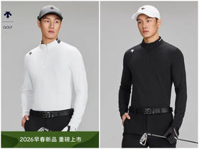 原单正品 DST迪桑特高尔夫男士PRO系列立领长袖polo衫，颜色：黑色 白色
尺码：M～XXL