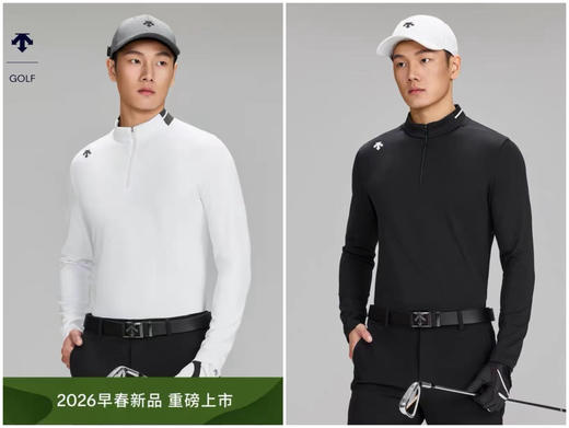 原单正品 DST迪桑特高尔夫男士PRO系列立领长袖polo衫，颜色：黑色 白色
尺码：M～XXL 商品图0