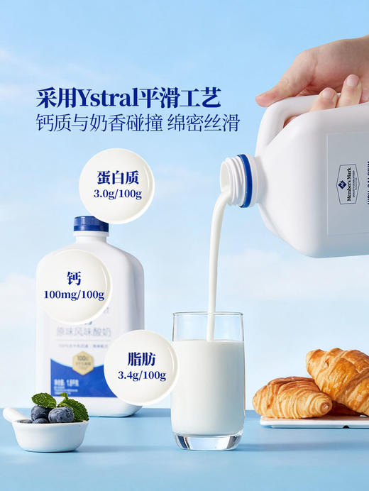 MM 山姆 Member's Mark  高钙原味风味酸奶 1.8kg*2 商品图4