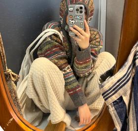 老米优品🎈【品牌授权】亲子款！《儿童空气格绗缝休闲薄棉裤》复古文艺腔调设计看！森林棠25冬款新款儿童休闲加厚宽松薄棉香蕉裤61082403