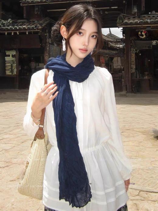 .50条，拉夫劳伦正品，假一赔十！！红色刺绣女性文艺感有机棉围巾！！超大尺寸2米左右 商品图2