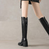 【预售5天】厚底及膝长靴女真皮粗跟骑士瘦瘦靴2025新款秋冬季高跟高筒靴CFE&C6337 商品缩略图2