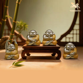 铜师傅《萌罗汉》客厅工位佛像铜摆件 家居装饰工艺品