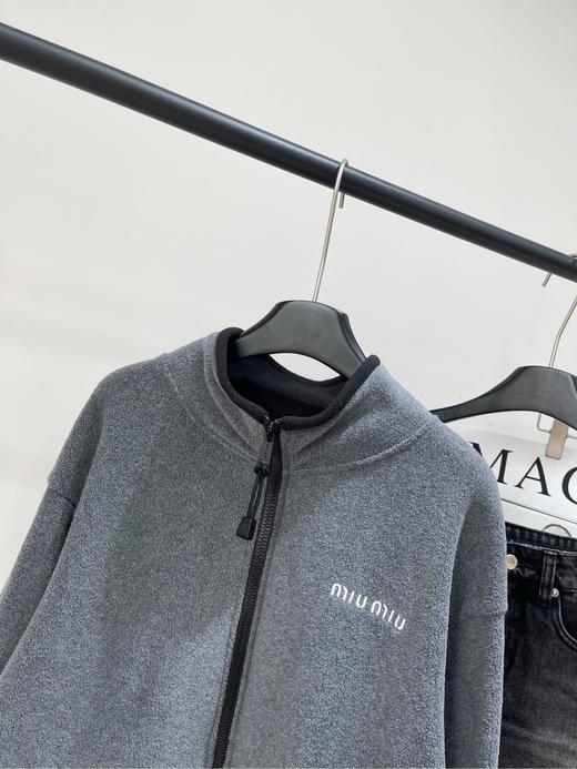 Miumiu 25FW 基础全拉链灰色 立领卫衣外套（BG） 商品图1