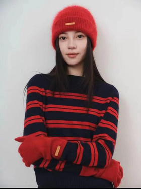 【高品质私服】【IC宽条纹红色毛衣】新年感配色风格把 “高级显白” 焊在基因里G1643-CC【无标出货 介意慎拍】