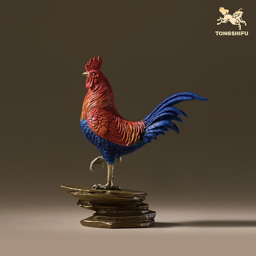 铜师傅《大吉大利》客厅办公室铜鸡摆件 家居装饰工艺品 商品图3