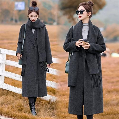 简约时尚休闲气质大翻领，手工缝制羊绒大衣HR-MLJL19011 商品图3