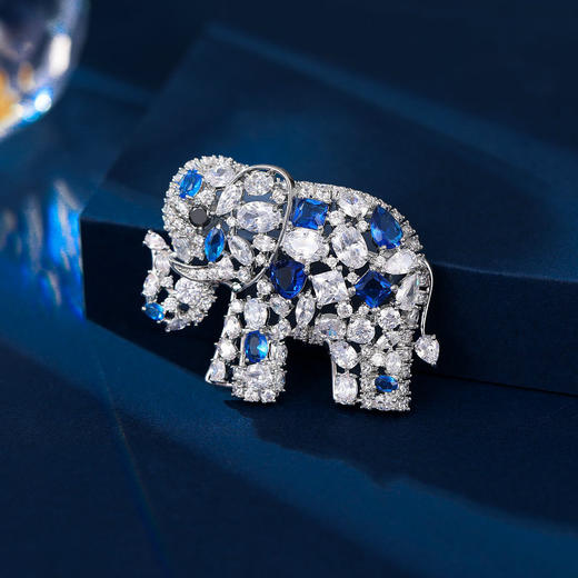 高档镶嵌锆石大象胸针，创意高级感吉祥如意动物胸花女西装外套配饰LY- M-164 商品图0
