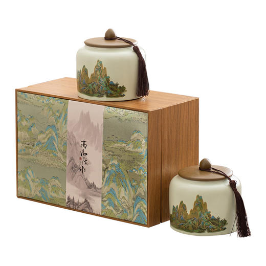 【国风陶瓷双罐  高山茗茶礼盒】2025茶叶 绿茶新茶 龙井茶碧螺春茶叶 陶瓷双罐礼盒装 送客户送长辈佳礼 新年新茶礼盒装 商品图4