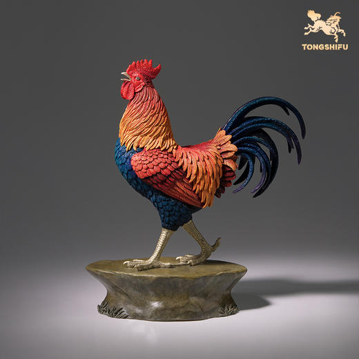 铜师傅《大吉大利》桌面客厅铜公鸡摆件 家居装饰工艺品 商品图3
