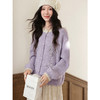 鹿向南「木槿」氛围感亮片紫色针织毛衣显瘦减龄开衫上衣女秋冬季 商品缩略图2